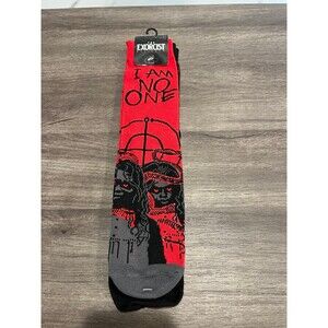 NWT Horror Movie Socks The Exorcist Believer crew socks 2 pairs Red and Black